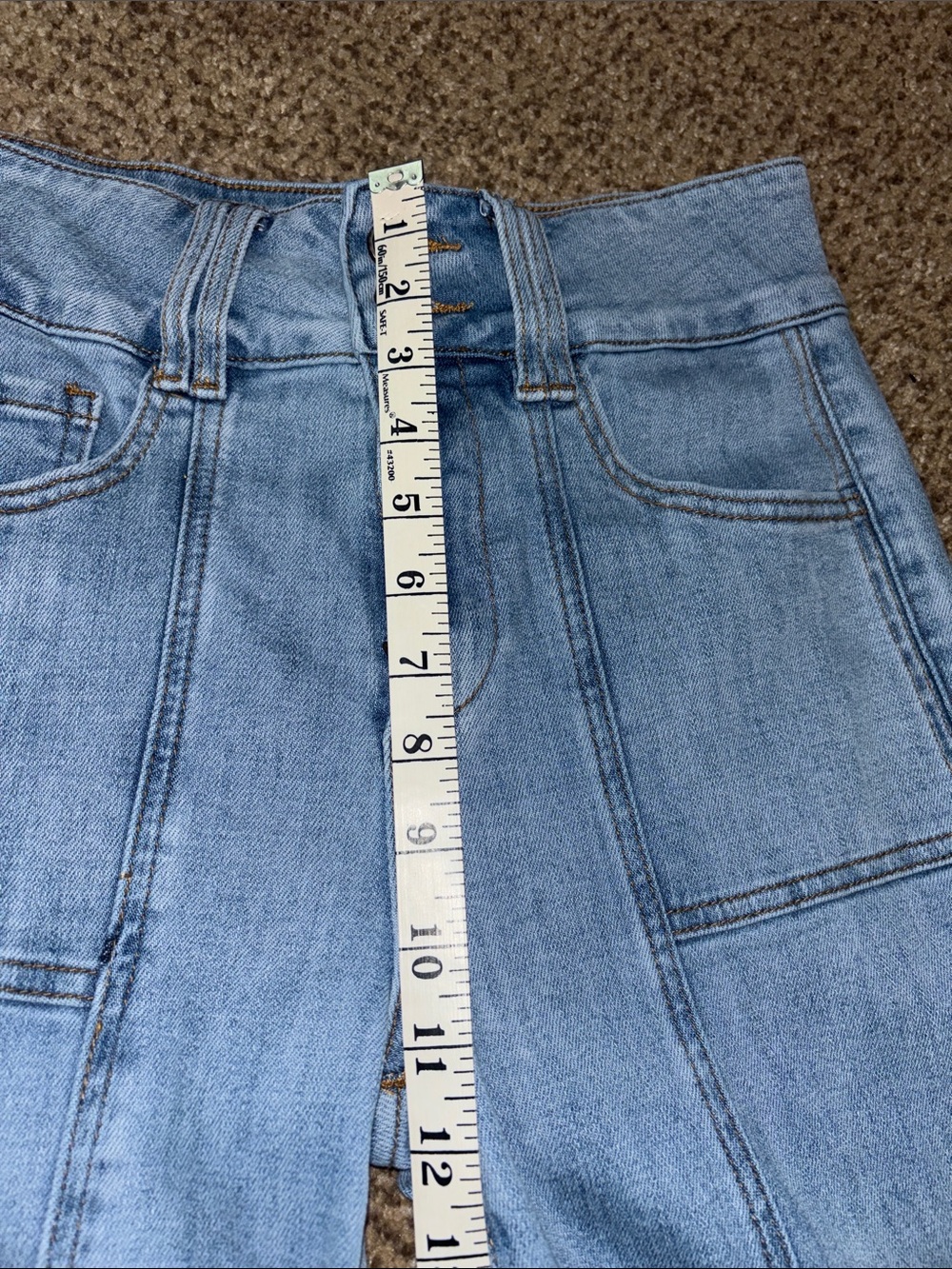 Boutique Mica High-Rise Light Blue Wide-Leg Jeans with Panel Seams 27 - Picture 4 of 6